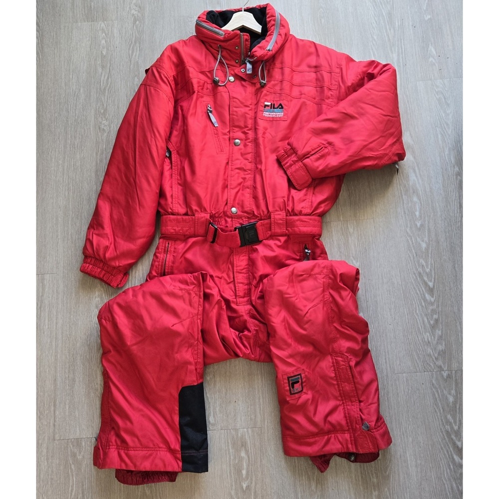 Vintage Men's RED FILA SKI SUIT Performance Technology Waterproof Large